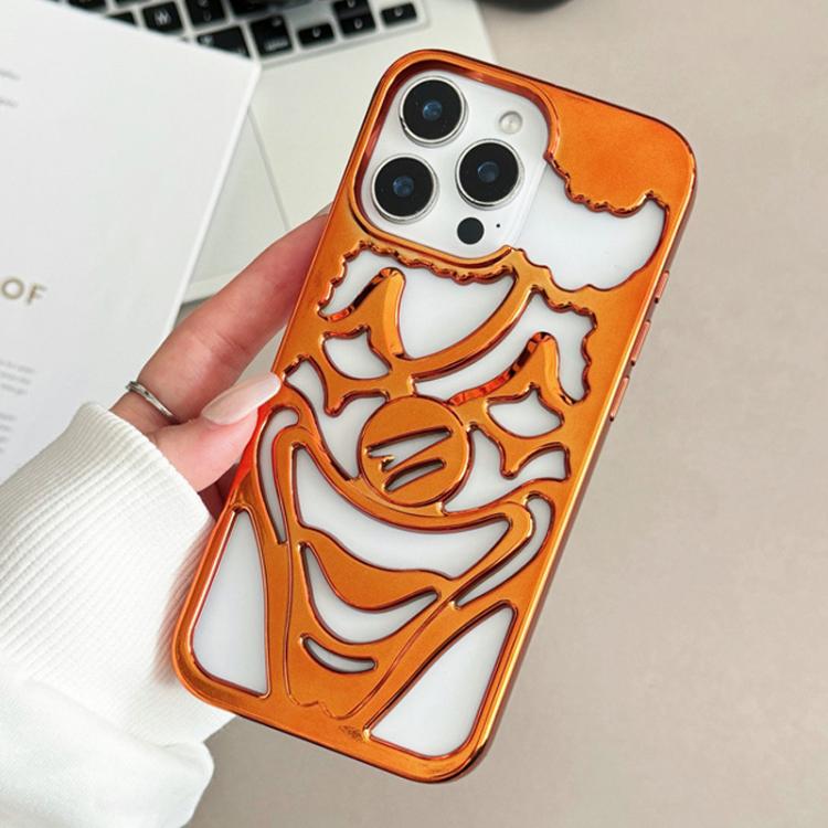 For iPhone 15 Pro Max Electroplated Hollow Out Clown Heat Dissipation TPU Phone Case