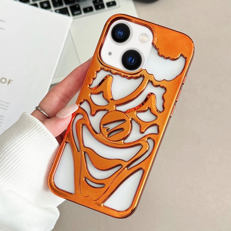For iPhone 15 Electroplated Hollow Out Clown Heat Dissipation TPU Phone Case