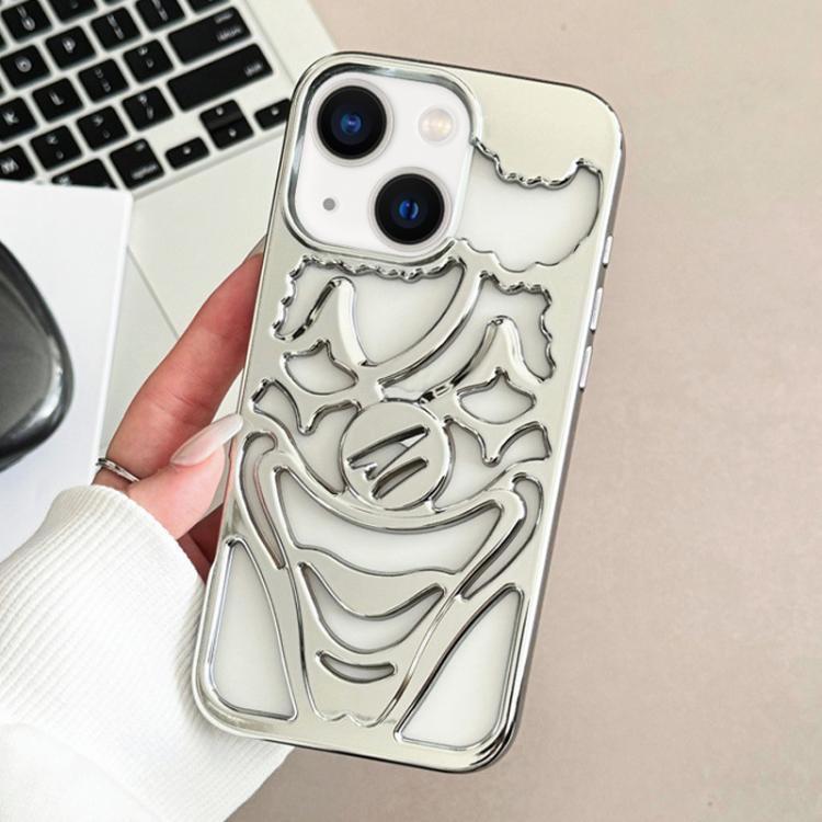 For iPhone 15 Electroplated Hollow Out Clown Heat Dissipation TPU Phone Case