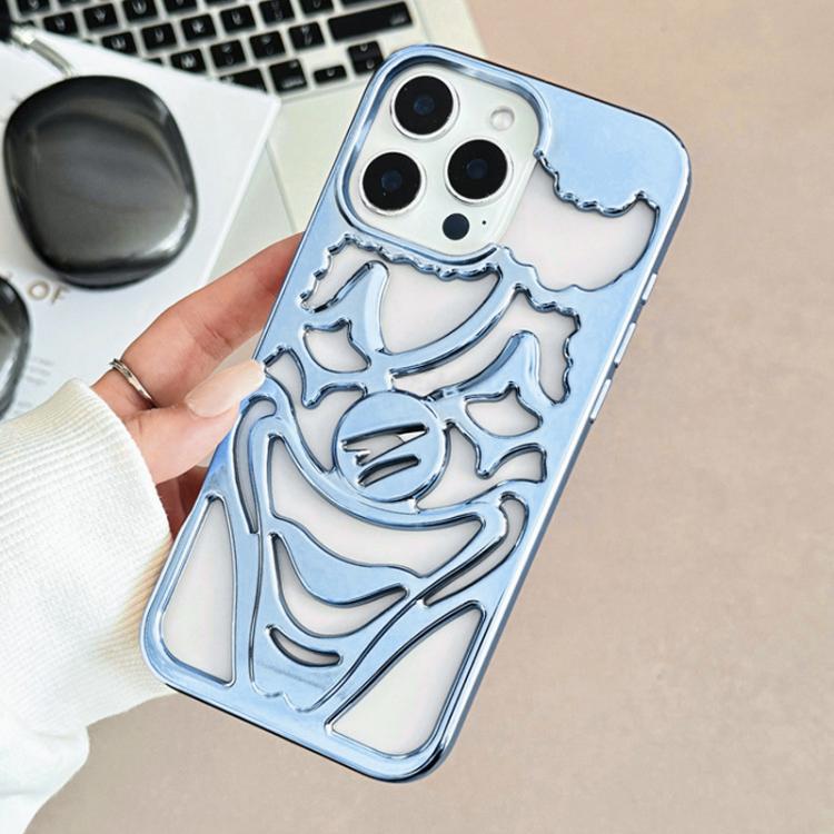 For iPhone 14 Pro Electroplated Hollow Out Clown Heat Dissipation TPU Phone Case