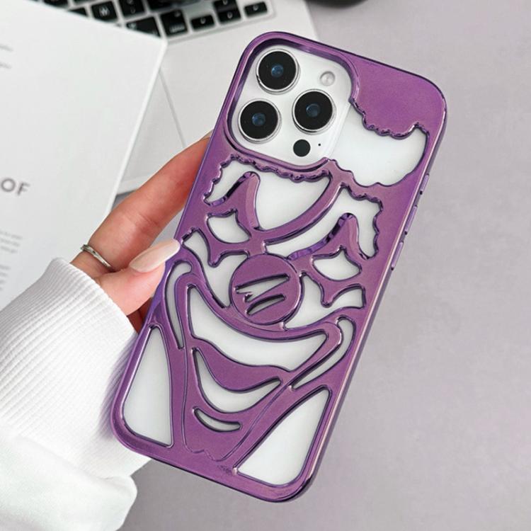 For iPhone 13 Pro Max Electroplated Hollow Out Clown Heat Dissipation TPU Phone Case