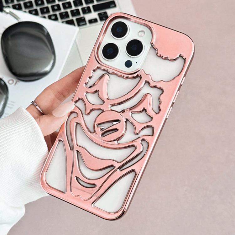 For iPhone 13 Pro Max Electroplated Hollow Out Clown Heat Dissipation TPU Phone Case