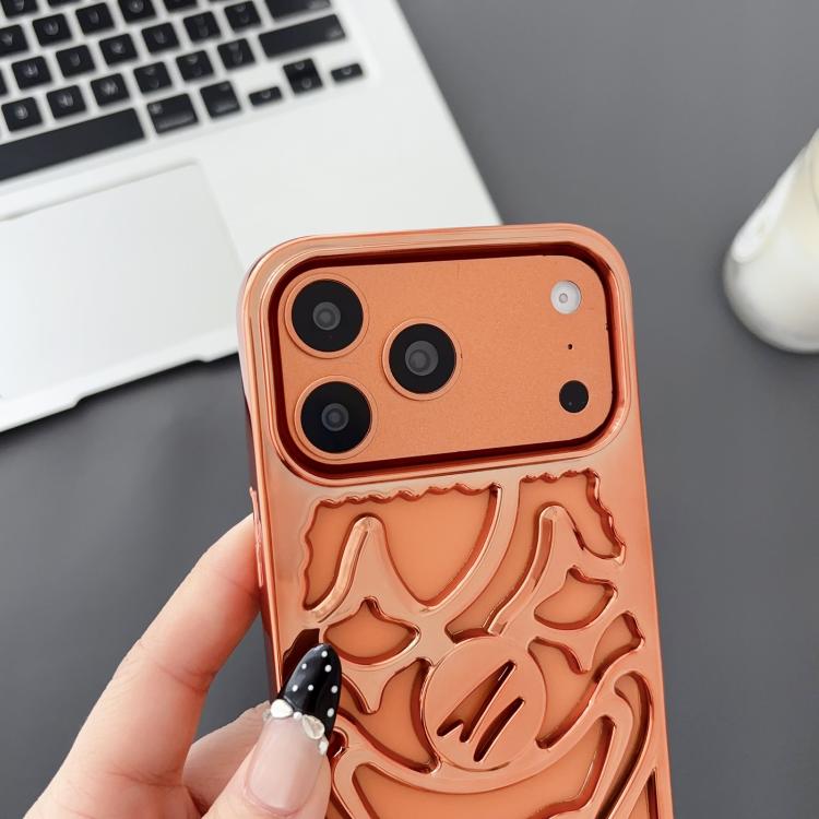 For iPhone 16 Pro Electroplated Hollow Out Clown Heat Dissipation TPU Phone Case