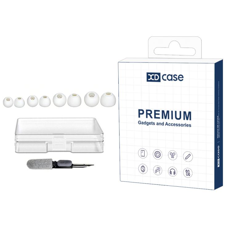For Sennheiser Momentum 4 XDcase 4 Pairs Replacement Silicone Ear Tips Kit, XS/S/M/L Size, Cleaning Brush Color Random