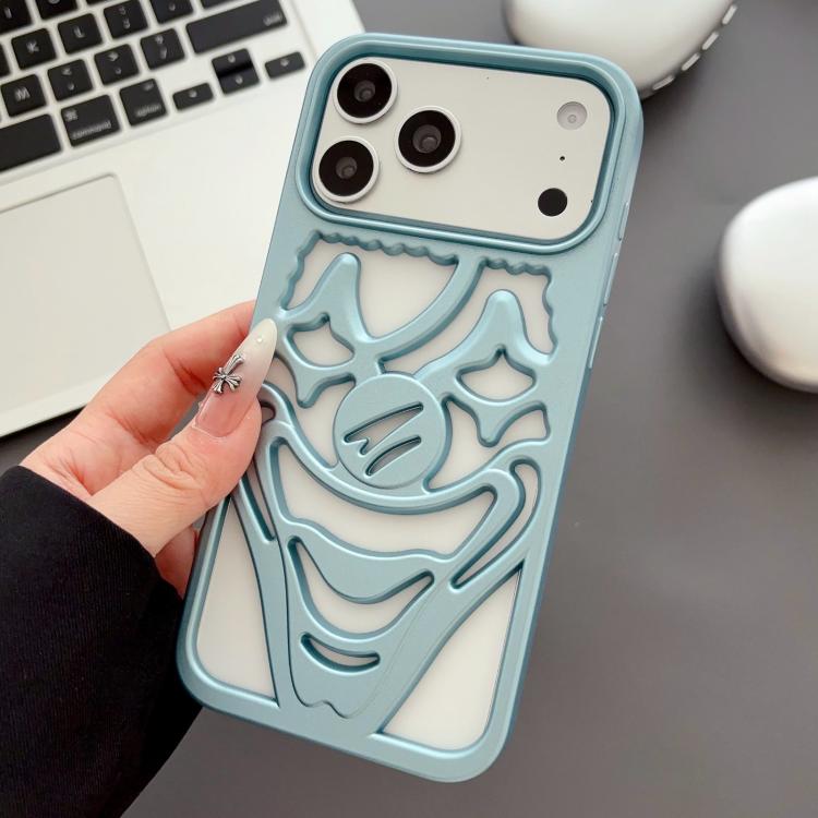 For iPhone 17 Pro Max Oil Spraying Hollow Out Clown Heat Dissipation TPU Phone Case