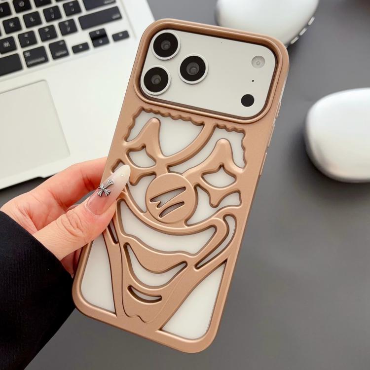 For iPhone 17 Pro Max Oil Spraying Hollow Out Clown Heat Dissipation TPU Phone Case