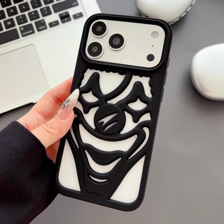 For iPhone 17 Pro Oil Spraying Hollow Out Clown Heat Dissipation TPU Phone Case