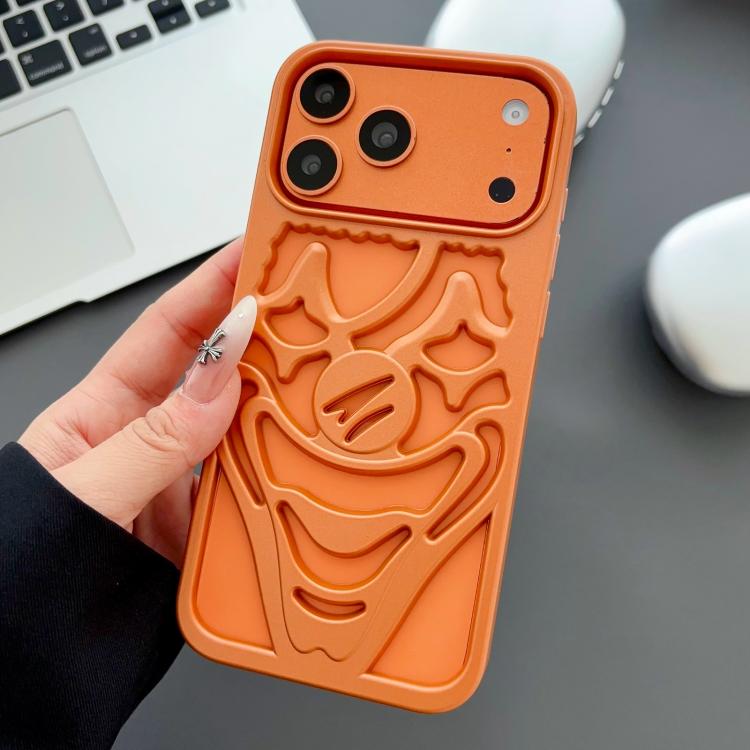 For iPhone 17 Pro Oil Spraying Hollow Out Clown Heat Dissipation TPU Phone Case