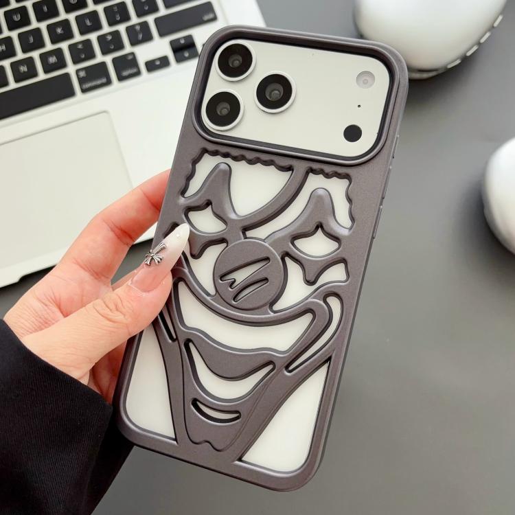 For iPhone 17 Pro Oil Spraying Hollow Out Clown Heat Dissipation TPU Phone Case