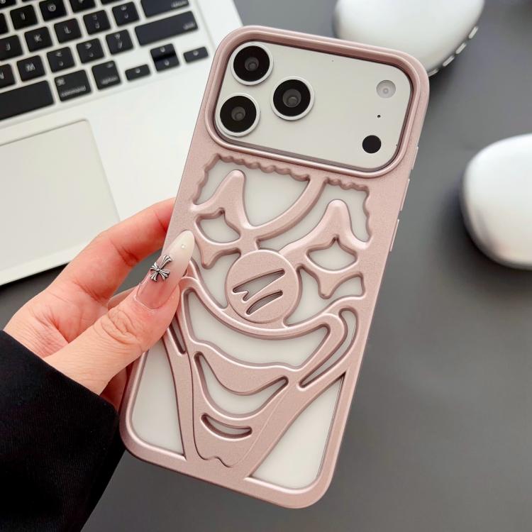 For iPhone 17 Pro Oil Spraying Hollow Out Clown Heat Dissipation TPU Phone Case