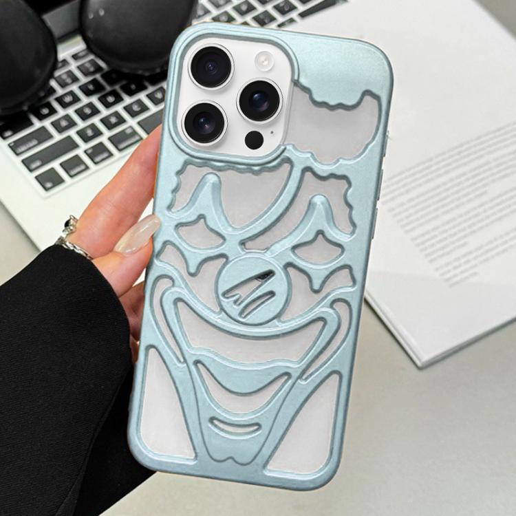 For iPhone 16 Pro Oil Spraying Hollow Out Clown Heat Dissipation TPU Phone Case