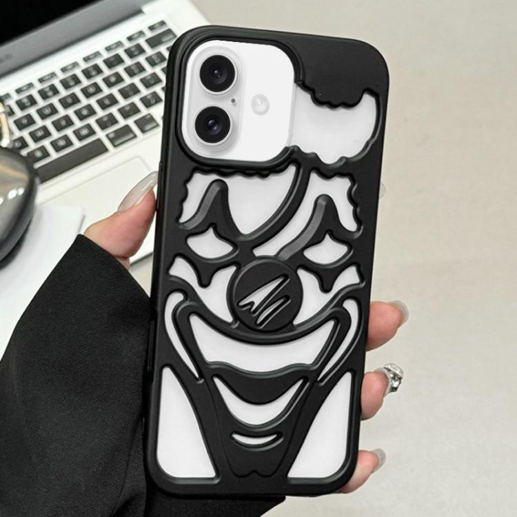 For iPhone 16 Oil Spraying Hollow Out Clown Heat Dissipation TPU Phone Case