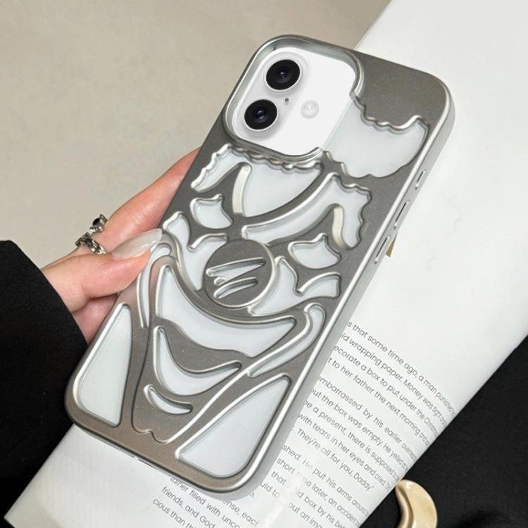 For iPhone 16 Oil Spraying Hollow Out Clown Heat Dissipation TPU Phone Case