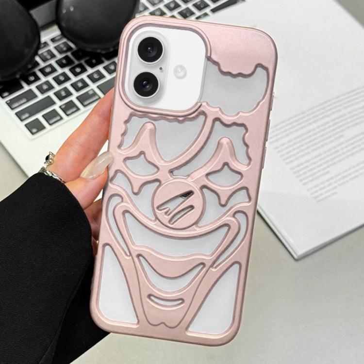 For iPhone 16 Oil Spraying Hollow Out Clown Heat Dissipation TPU Phone Case