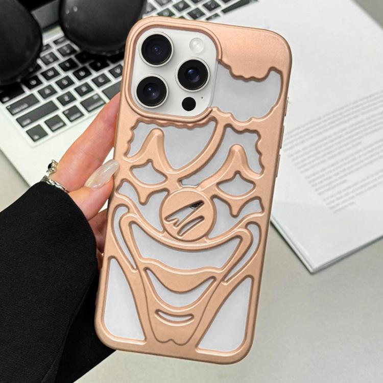 For iPhone 15 Pro Max Oil Spraying Hollow Out Clown Heat Dissipation TPU Phone Case