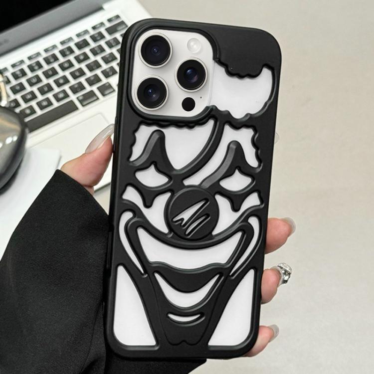 For iPhone 15 Pro Oil Spraying Hollow Out Clown Heat Dissipation TPU Phone Case