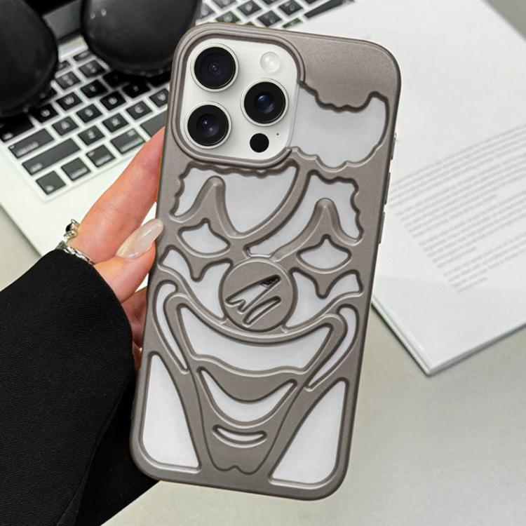 For iPhone 15 Pro Oil Spraying Hollow Out Clown Heat Dissipation TPU Phone Case