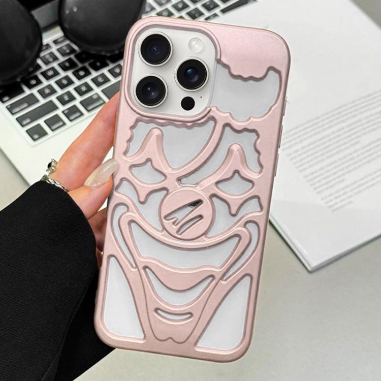 For iPhone 15 Pro Oil Spraying Hollow Out Clown Heat Dissipation TPU Phone Case