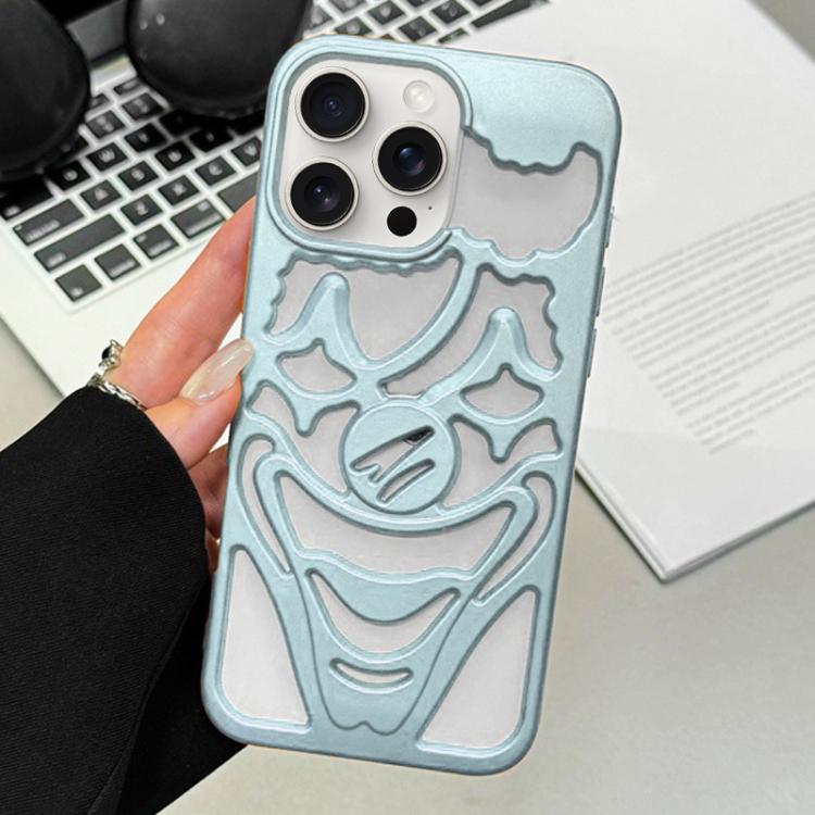 For iPhone 15 Pro Oil Spraying Hollow Out Clown Heat Dissipation TPU Phone Case