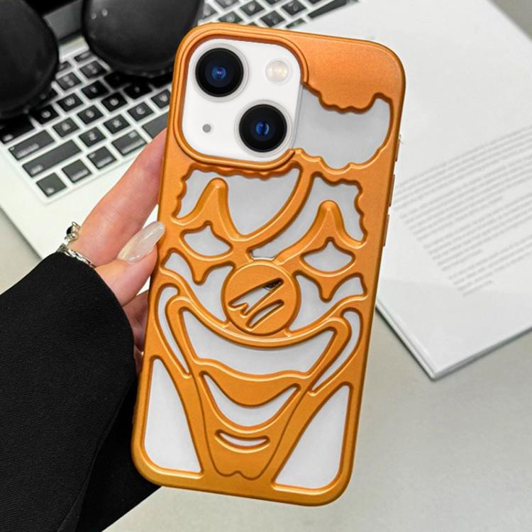For iPhone 15 Oil Spraying Hollow Out Clown Heat Dissipation TPU Phone Case