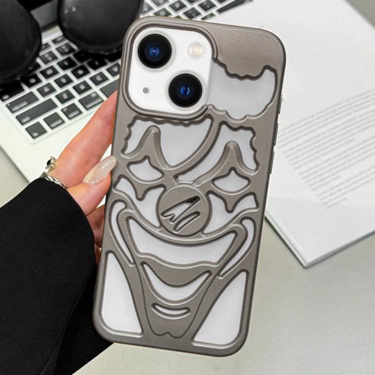 For iPhone 15 Oil Spraying Hollow Out Clown Heat Dissipation TPU Phone Case