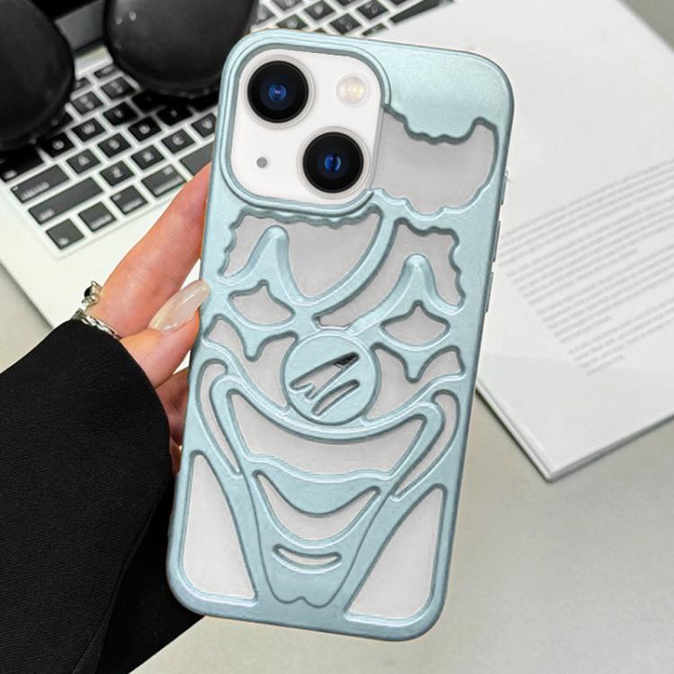 For iPhone 15 Oil Spraying Hollow Out Clown Heat Dissipation TPU Phone Case