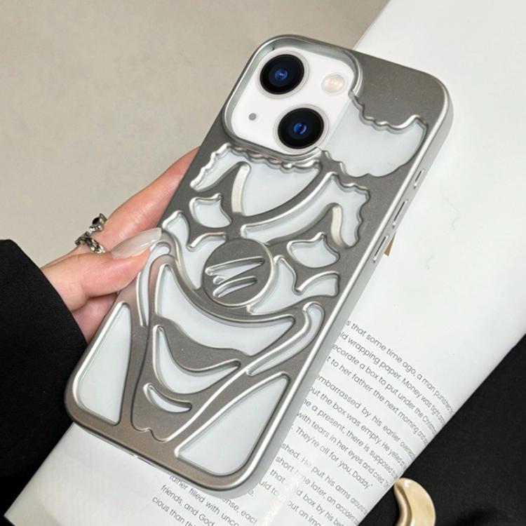 For iPhone 14 Oil Spraying Hollow Out Clown Heat Dissipation TPU Phone Case