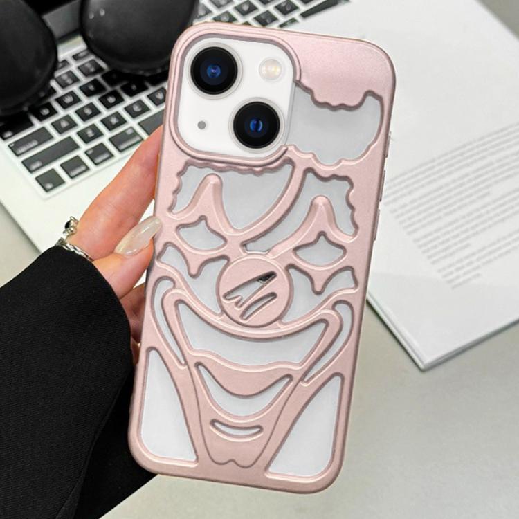 For iPhone 14 Oil Spraying Hollow Out Clown Heat Dissipation TPU Phone Case