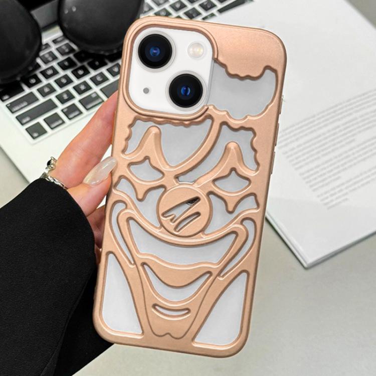 For iPhone 14 Oil Spraying Hollow Out Clown Heat Dissipation TPU Phone Case