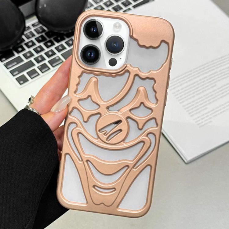 For iPhone 14 Pro Oil Spraying Hollow Out Clown Heat Dissipation TPU Phone Case
