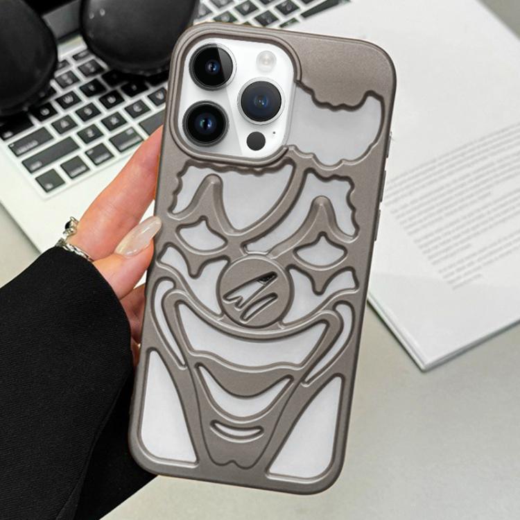 For iPhone 14 Pro Max Oil Spraying Hollow Out Clown Heat Dissipation TPU Phone Case