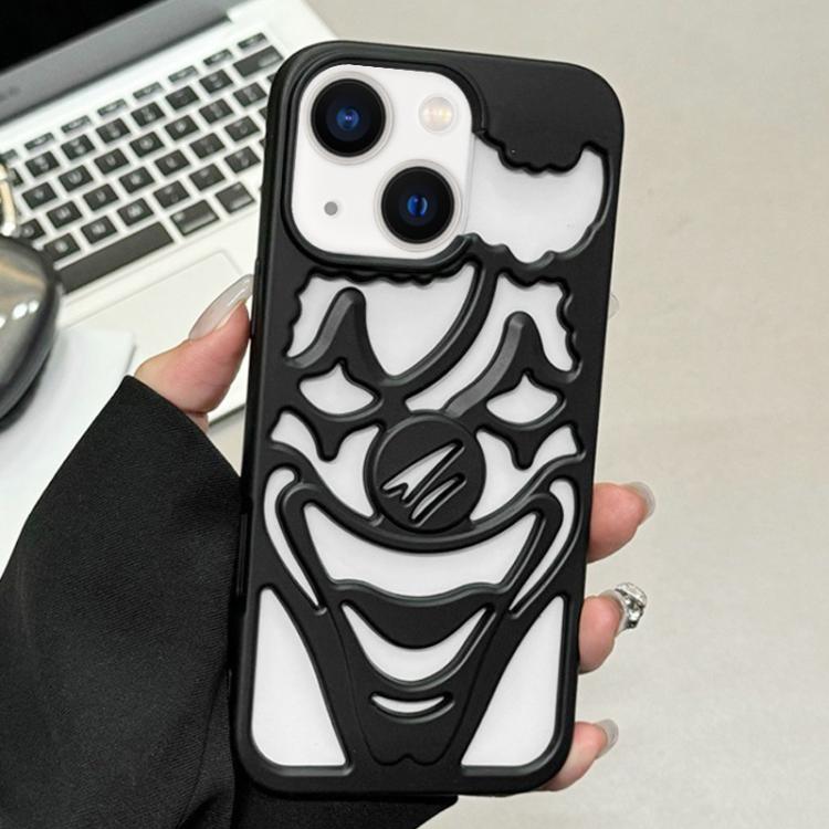 For iPhone 13 Oil Spraying Hollow Out Clown Heat Dissipation TPU Phone Case