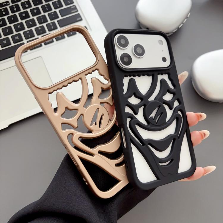 For iPhone 16 Pro Max Oil Spraying Hollow Out Clown Heat Dissipation TPU Phone Case