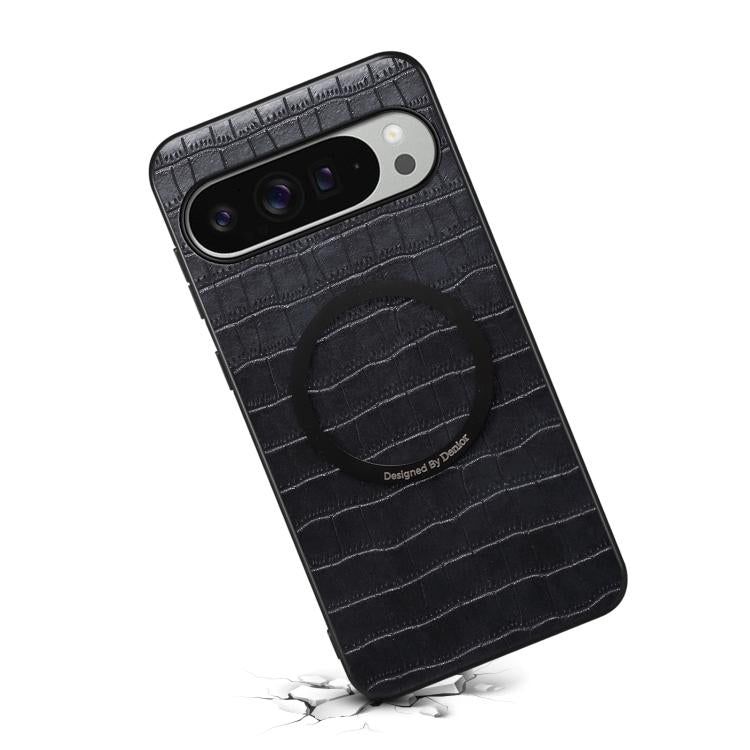 For Google Pixel 10 Pro XL Denior A09 Crocodile Texture PU Vegan Leather Magnetic Phone Case