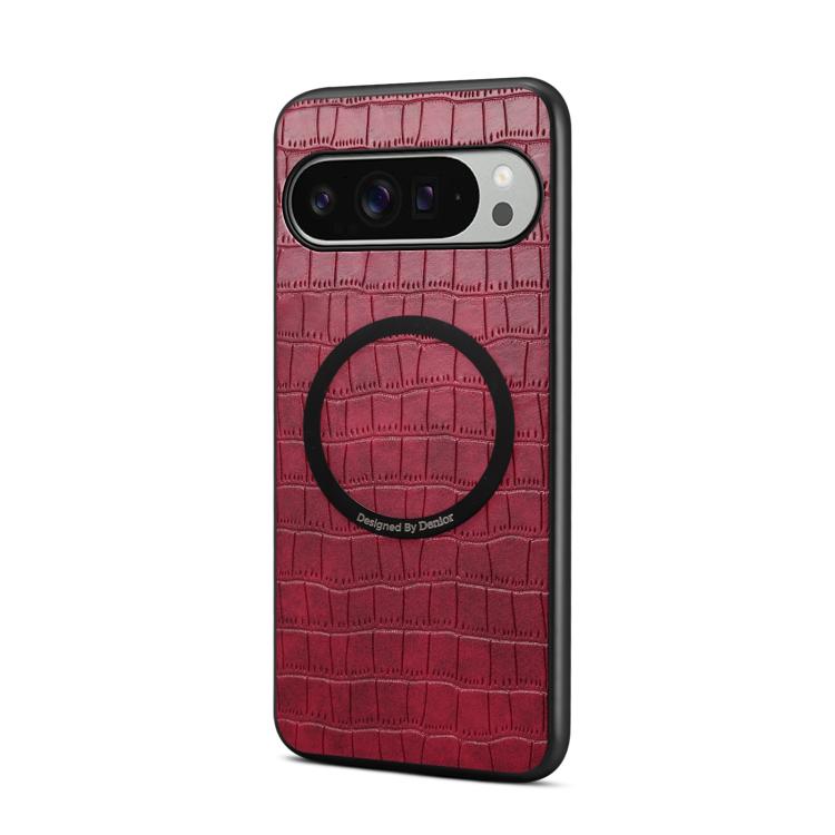 For Google Pixel 10 Pro XL Denior A09 Crocodile Texture PU Vegan Leather Magnetic Phone Case