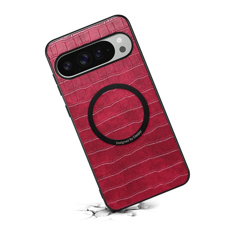 For Google Pixel 10 Pro XL Denior A09 Crocodile Texture PU Vegan Leather Magnetic Phone Case