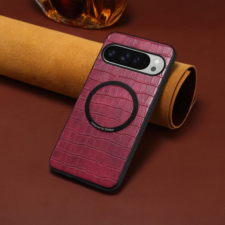 For Google Pixel 10 Pro XL Denior A09 Crocodile Texture PU Vegan Leather Magnetic Phone Case
