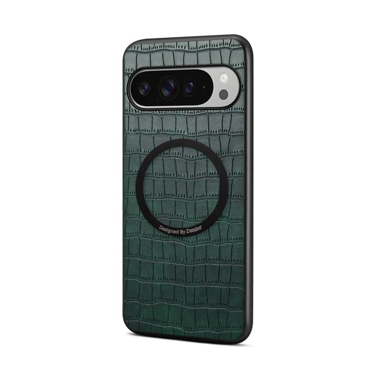 For Google Pixel 10 Pro XL Denior A09 Crocodile Texture PU Vegan Leather Magnetic Phone Case
