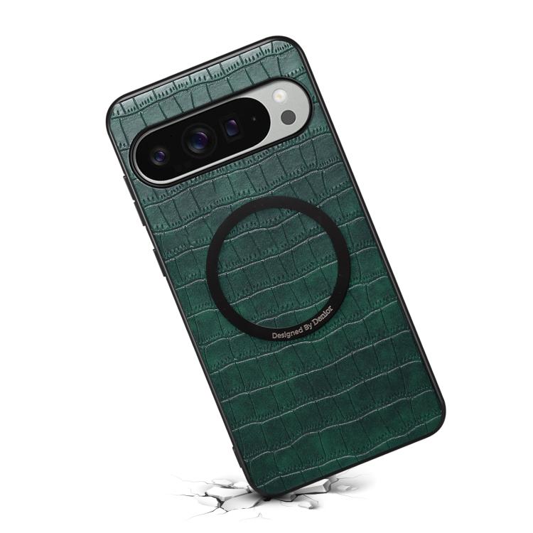 For Google Pixel 10 Pro XL Denior A09 Crocodile Texture PU Vegan Leather Magnetic Phone Case
