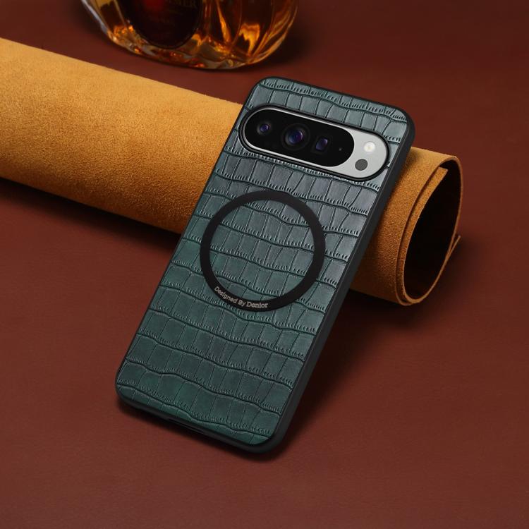 For Google Pixel 10 Pro XL Denior A09 Crocodile Texture PU Vegan Leather Magnetic Phone Case