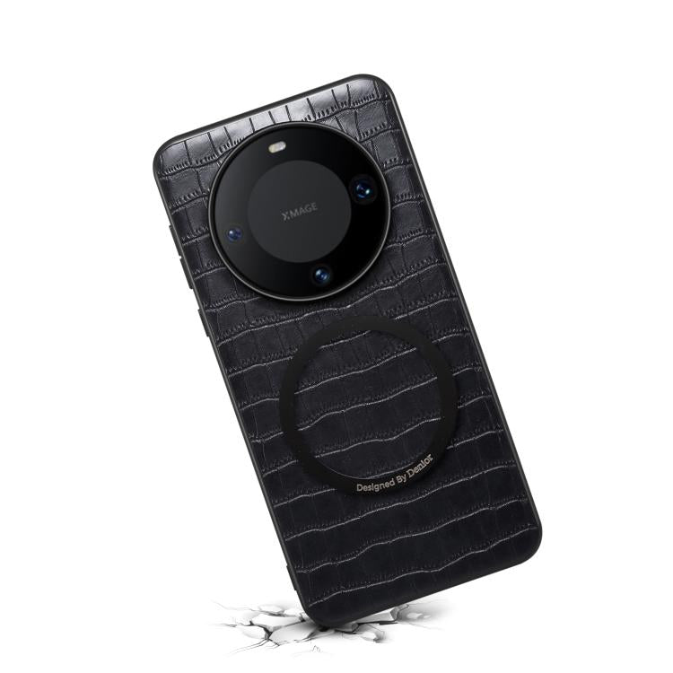 For Huawei Mate 60 Pro / 60 Pro+ Denior A09 Crocodile Texture PU Vegan Leather Magnetic Phone Case