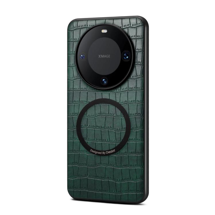 For Huawei Mate 60 Pro / 60 Pro+ Denior A09 Crocodile Texture PU Vegan Leather Magnetic Phone Case