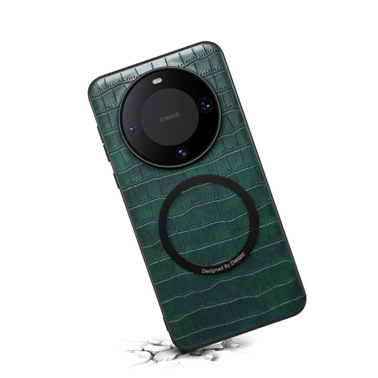 For Huawei Mate 60 Pro / 60 Pro+ Denior A09 Crocodile Texture PU Vegan Leather Magnetic Phone Case
