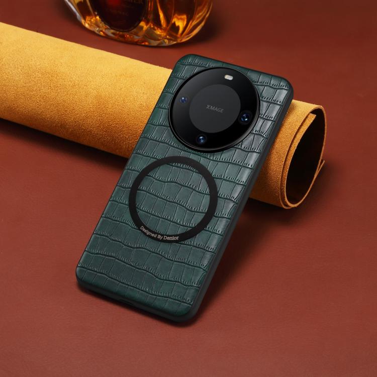 For Huawei Mate 60 Pro / 60 Pro+ Denior A09 Crocodile Texture PU Vegan Leather Magnetic Phone Case