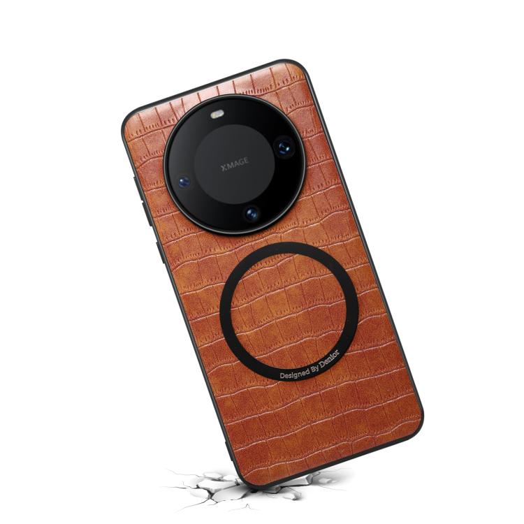 For Huawei Mate 60 Pro / 60 Pro+ Denior A09 Crocodile Texture PU Vegan Leather Magnetic Phone Case