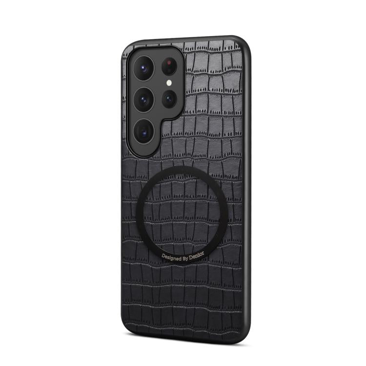 For Samsung Galaxy S26 Ultra 5G Denior A09 Crocodile Texture PU Vegan Leather Magnetic Phone Case