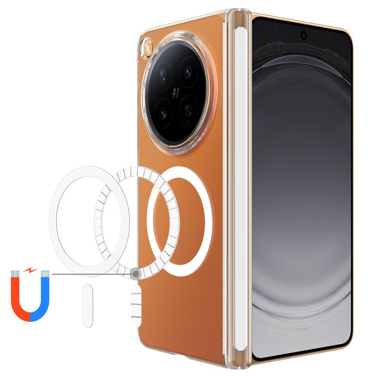 For OPPO Find  N6 Scratchproof PC Magnetic Shaft MagSafe Phone Case - Transparent