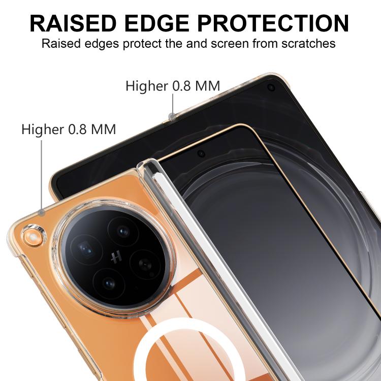 For OPPO Find  N6 Scratchproof PC Magnetic Shaft MagSafe Phone Case - Transparent