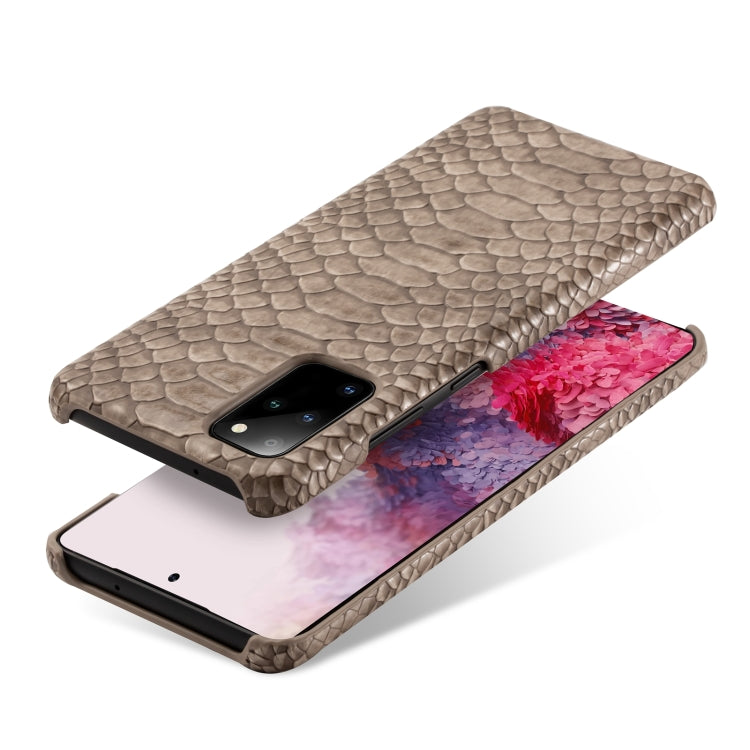 For Samsung Galaxy S20+ Snakeskin Texture PC + PU Case