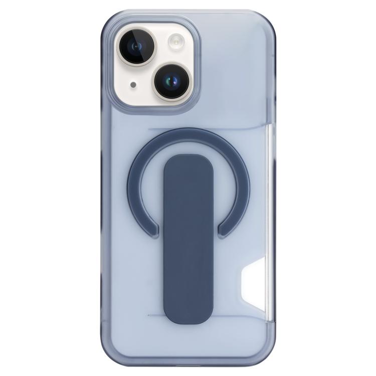 For iPhone 13 Translucent Holder Card Slot Magnetic Phone Case
